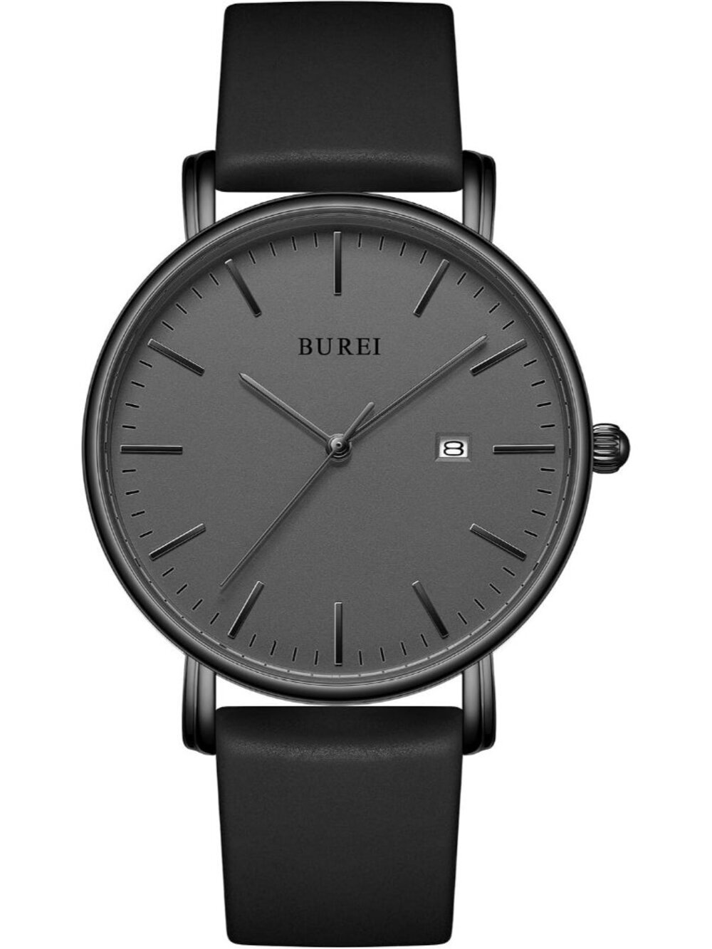Men's Black Ultra Thin Minimalist Analog Waterproof Casual Classic Wrist Watch